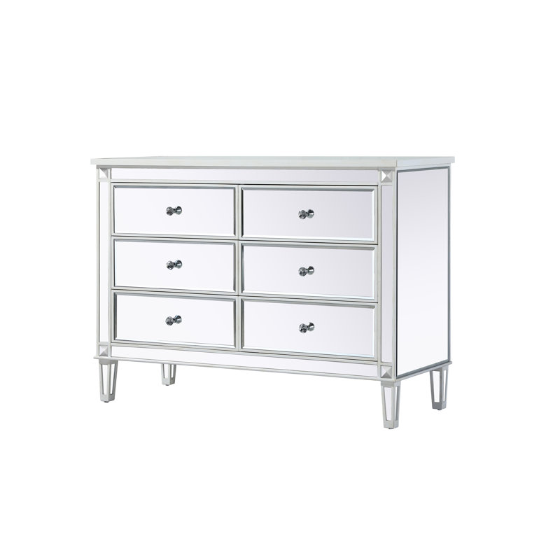 Commode double l 6 po SPARKS, Miroir / blanc antique