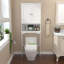 Armoire de salle de bain avec porte, rangement au-dessus de la toilette, tablettes réglables, armoire à pharmacie à 3 niveaux