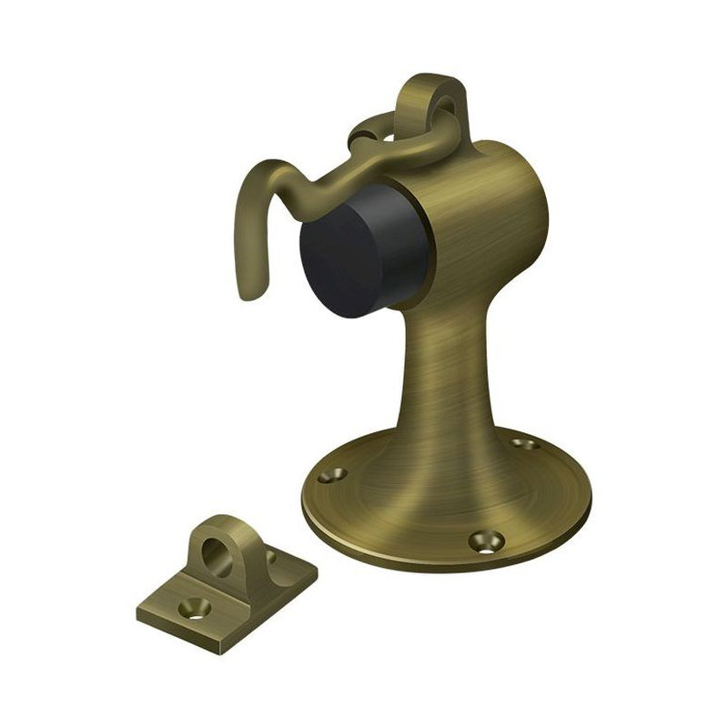 Door Stop, Antique Brass