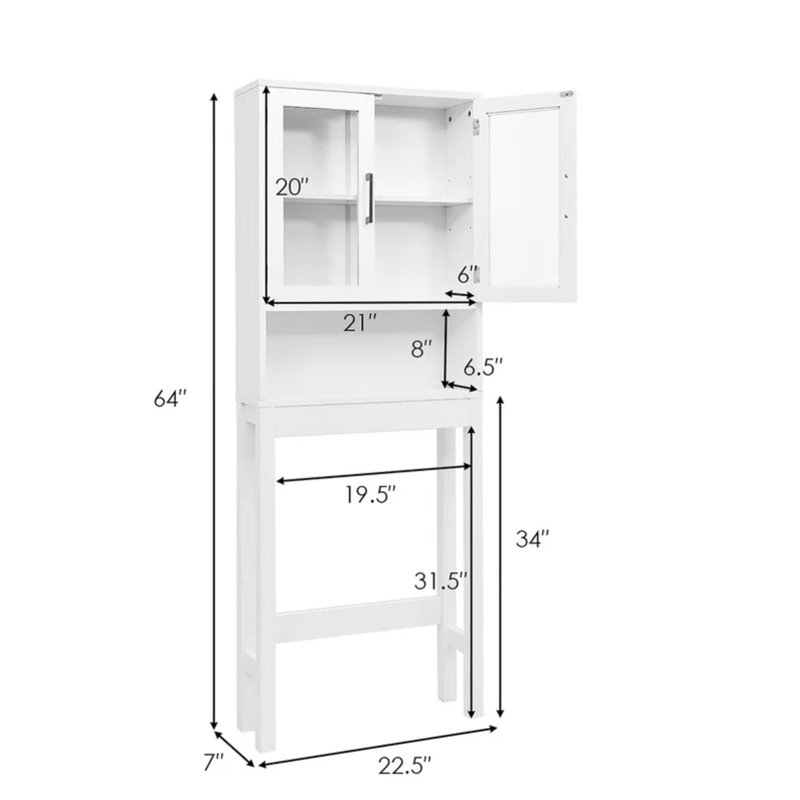 Armoire de rangement au-dessus de la toilette