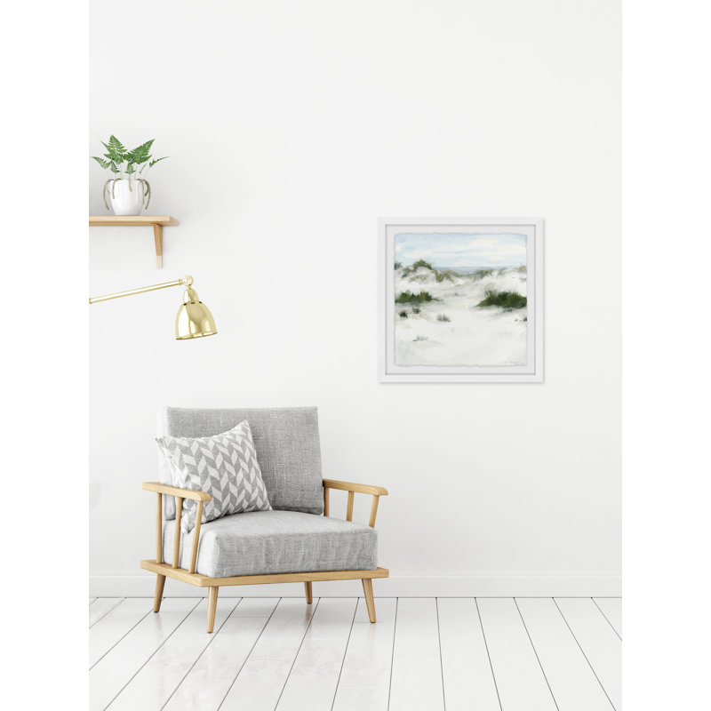 Adnaan «White Sands II», reproduction de peinture acrylique encadrée, H 12 po x l 12 po x P 1,5 po
