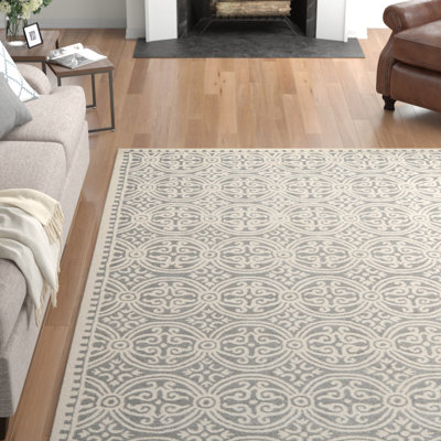 Rectangle 243 cm x 304 cm Damask Wool Hand Woven Area Rug