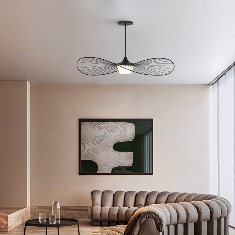 New Wave LED Pendant for Indoor/Outdoor Use, 5-CCT Selectable, Dimmable, 8" H x 44" W x 34" D