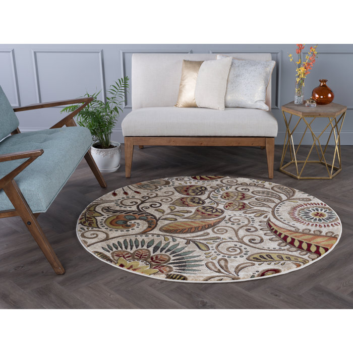Charlton Home® Kasturi Performance Ivory Rug & Reviews | Wayfair