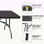 Table pliante de 8 pi, table en plastique portative pour le camping, pique-niques, fêtes, table pliable à charge élevée-451097529-451097533-451097534