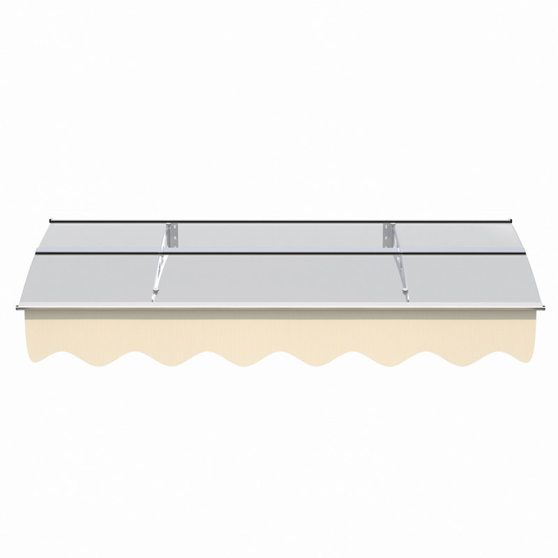 Window Awning Canopy Made Of 0.137Inch Thick Solid Polycarbonate Sheet With Valance For Masonry Concrete Wall House Only.,Sunshade Conapy