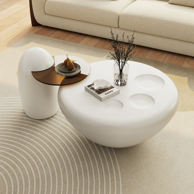 Ensemble de tables basses gigognes blanches