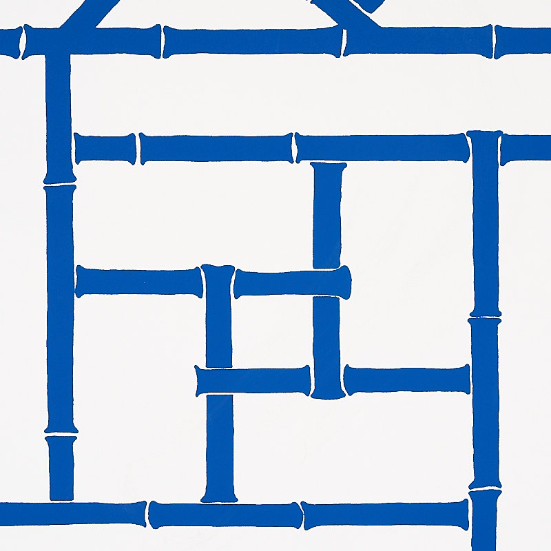 Papier peint treillis Schumacher x Cristina Buckley, Indigo