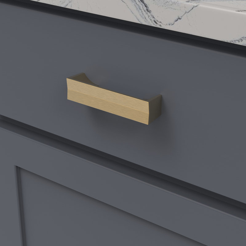 Avenue Collection Pull, 3 3/4", Brushed Golden Brass
