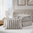3 Pieces Full/Queen  soft Faux Fur Ribbed Comforter Set,Light Gray