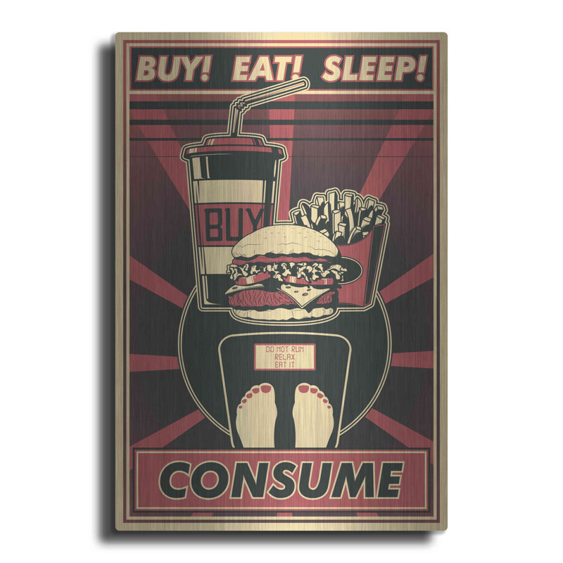 Red Barrel Studio 'Consume' Metal Wall Art, 16" H x 12" W