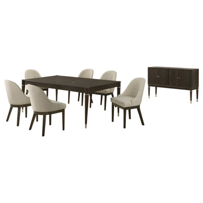 Ensemble repas 8 pièces avec buffet Cansler brun cendré
