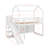 Twin Size Wood House Loft Bed With Slide,Shelves And Light-1447024029