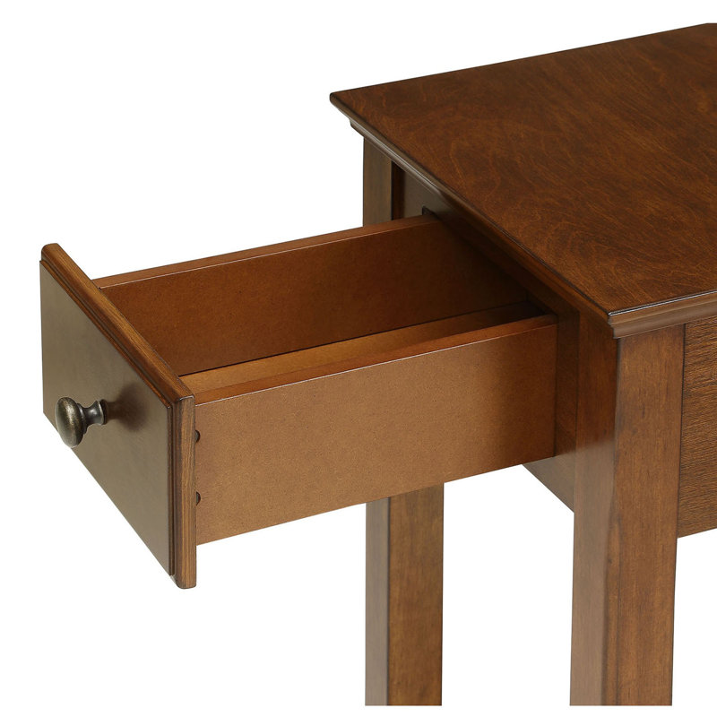 Accent Table with Bottom Shelf, Walnut