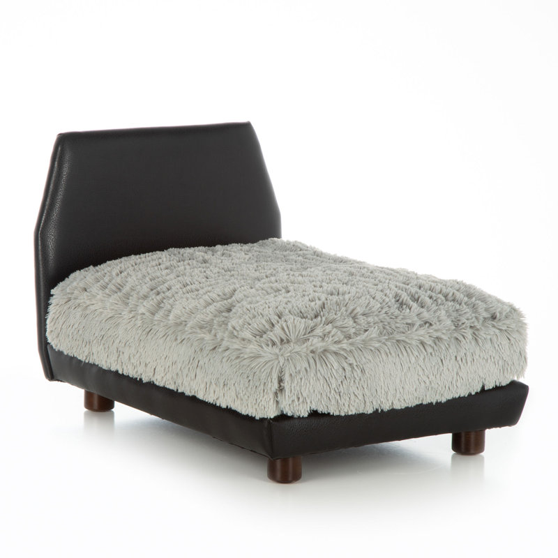 Lit orthopédique pour animaux Mid-Century, gris, Grand (H 18 po x l 24 po x P 36 po)
