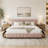 King Size Upholstered Bed ,Comfortable Upholstered Bed Frame, Chenille Fabric-1673239348-1673239350