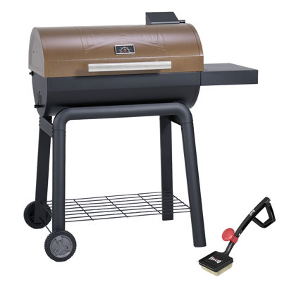 Feasto Charcoal Grill With Side Table And Cleaning Brush