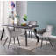 Yerres 4 Person Dining set - a Rectangular Wooden Dining Table with Metal Legs and a Set of 4 Quilted Velvet Dining Chairs for Dining Room - Modern Dining Table Set-1718480819-1718480828