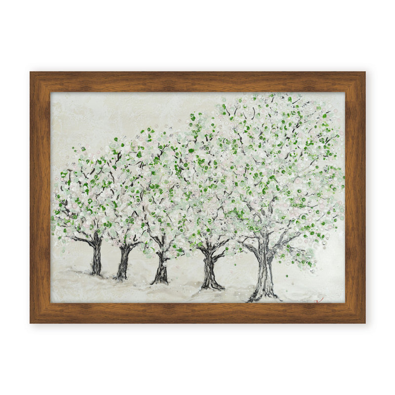 Nature Inspired "Springtime Serenity" Canvas Wall Art By , 12" H x 16" W, Framed Matted Print, White