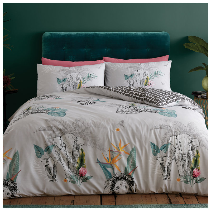 Cotton Blend, Polyester No Pattern Duvet Cover Set with Pillowcases, Double