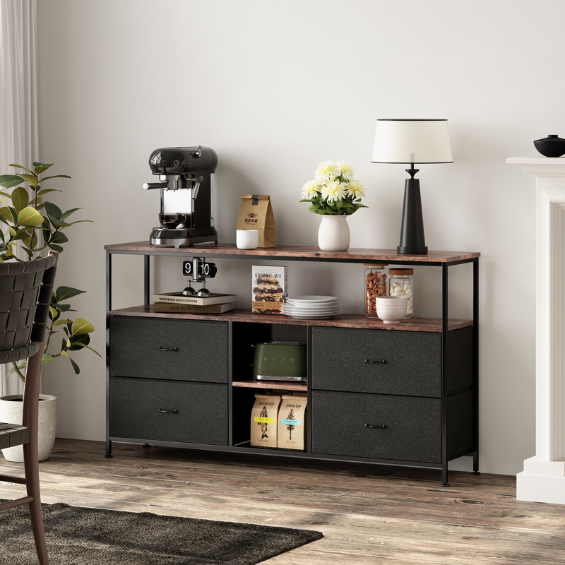 Unfinished TV Stand, 78cm H x 137cm W x 29.8cm D, Black