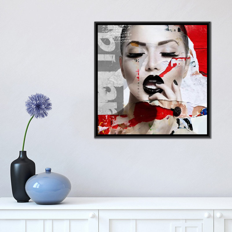 «Absolument Beautiful I», impression sur toile, H 18 po x l 18 po x P 1,5 po, Toile avec cadre flottant noir, Pas de tapis