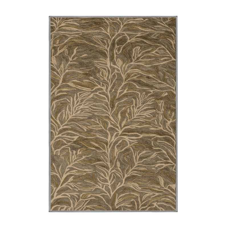 Tapis brun lavable à la machine, Rectangle 2 pi x 3 pi