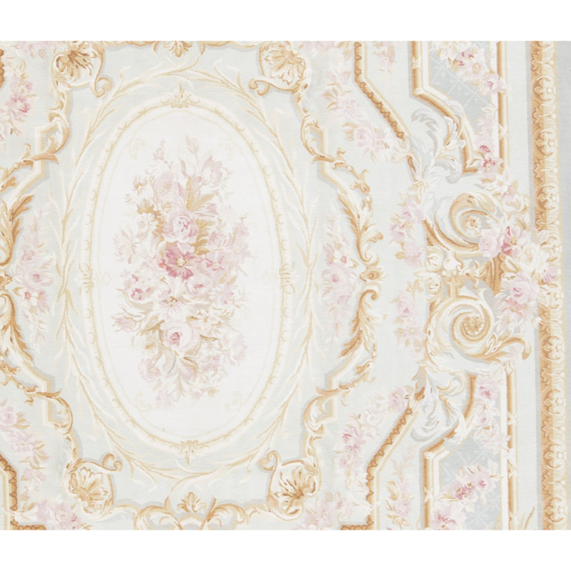 Hand-Knotted High-Quality Green and Gold Area Rug
