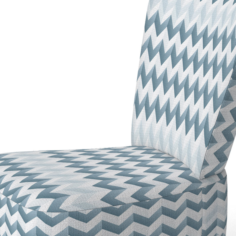 Chaise d'appoint large 27,5 po Roussel, Mélange de polyester blanc / bleu
