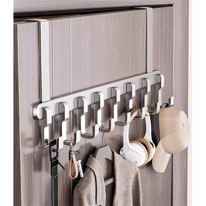 Aluminum Alloy Over-The-Door Hook Rack