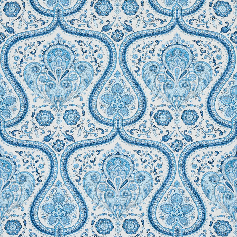 Tissu à motif cachemire, Bleu