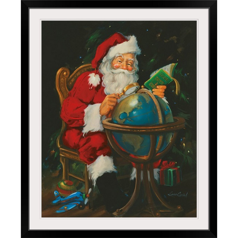 Thuc «Santa's World» par Susan Comish, impression, Cadre noir, H 38 po x l 32 po x P 1 po
