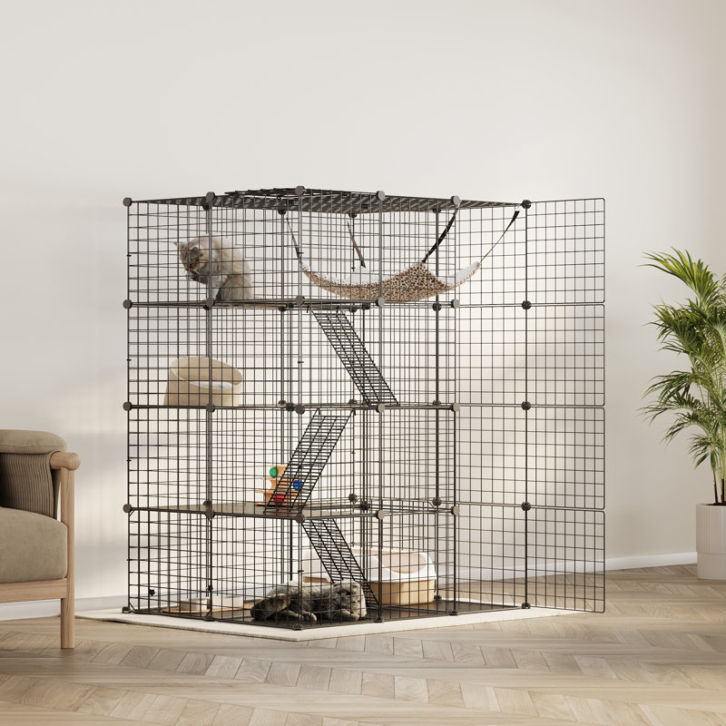 Boland Indoor/Outdoor Cat Cage, Catio, Cat House, Black