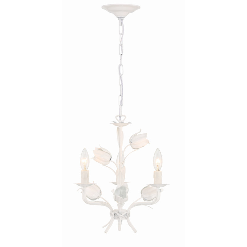 Lustre classique / traditionnel style bougie Malaki, Blanc, 3