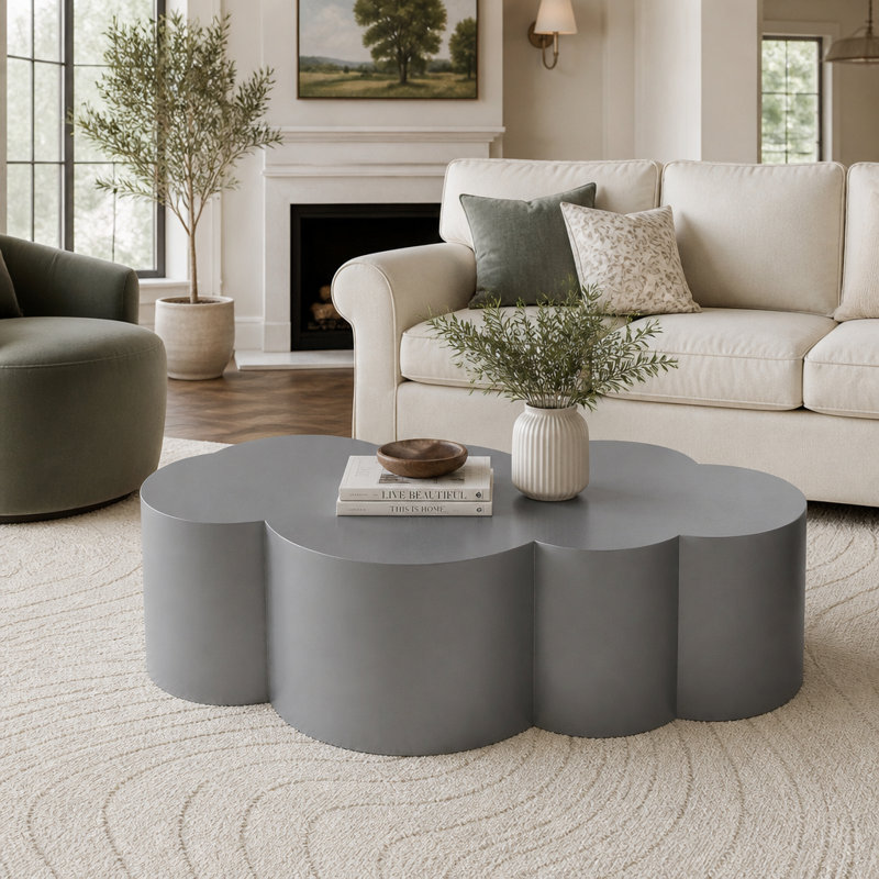 Table basse en acier inoxydable en forme de nuage pour le salon