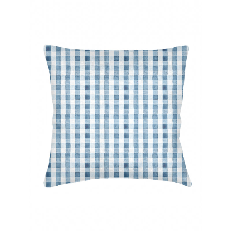 Printed Pillows Linen Gingham Accent Pillow, Blue, Square 26", Pillow Cover Only - No Insert