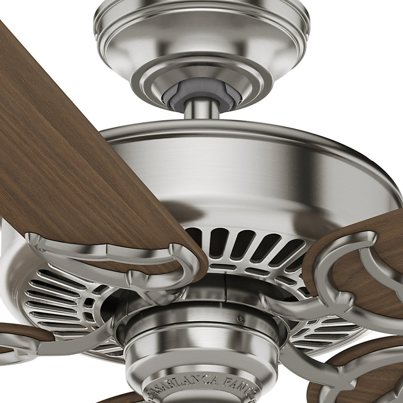 54" Panama 5 - Blade Standard Ceiling Fan with Wall Control, Nickel