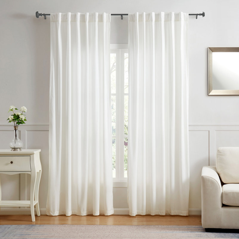 Matte Nickel Adjustable Curtain Rod with Finials, 36-66 Inches