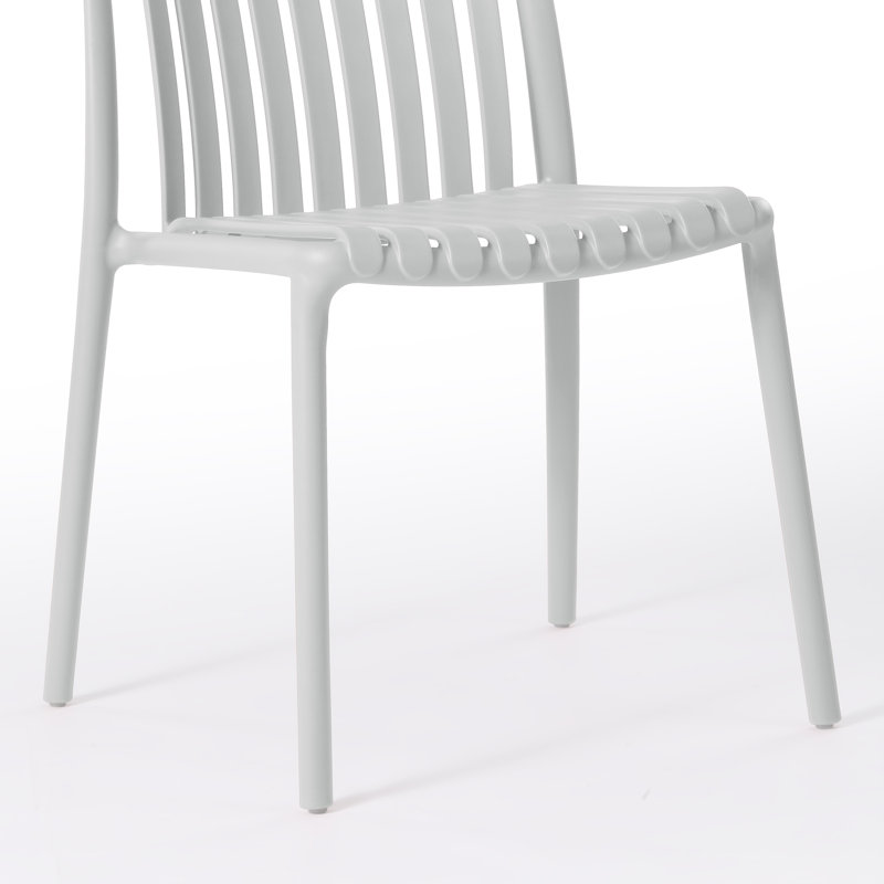 Chaise de salle à manger d'extérieur empilable, Gris
