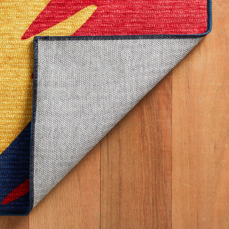 Graphic Multi Machine Washable Rug, Rectangle 4' x 6'