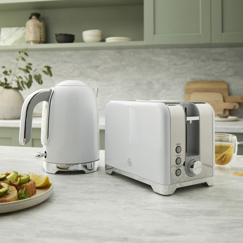 Swan  Solace 2 Slice Toaster, Premium High Gloss Finish, 7 Browning Levels, Defrost, Reheat and Cancel Functions, Non-Slip Feet, Self-Centring Function, 930W