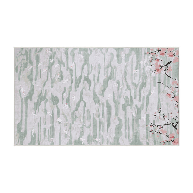 Machine Washable White Area Rug, Rectangle 8' x 12'