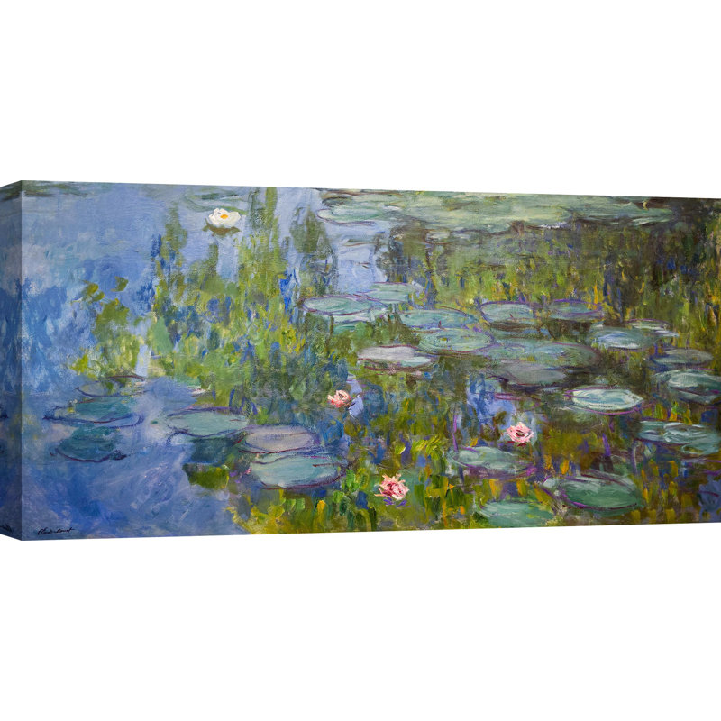 Water Lilies by Claude Monet - Wrapped Canvas Painting, 60cm H x 120cm W x 4cm D