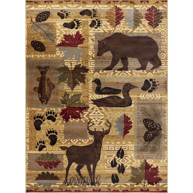 Nature's Nest Multi Majestic Lodge Area Rug, Rectangle 2' x 3'