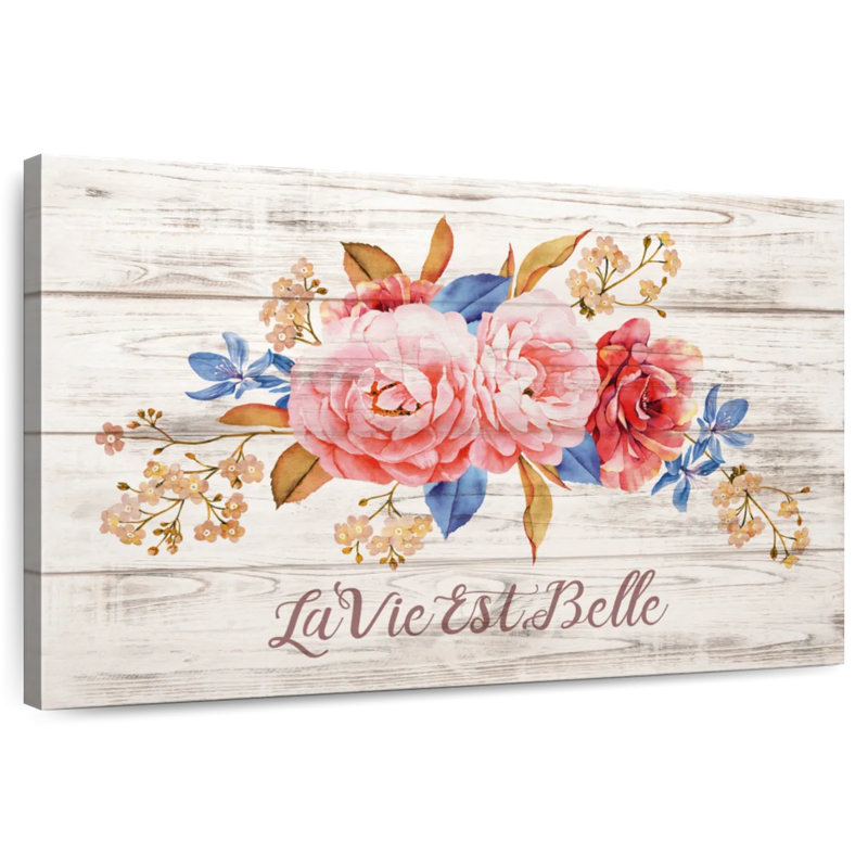 Tergel La Vie Est Belle, typographie, H 34 po x l 51 po