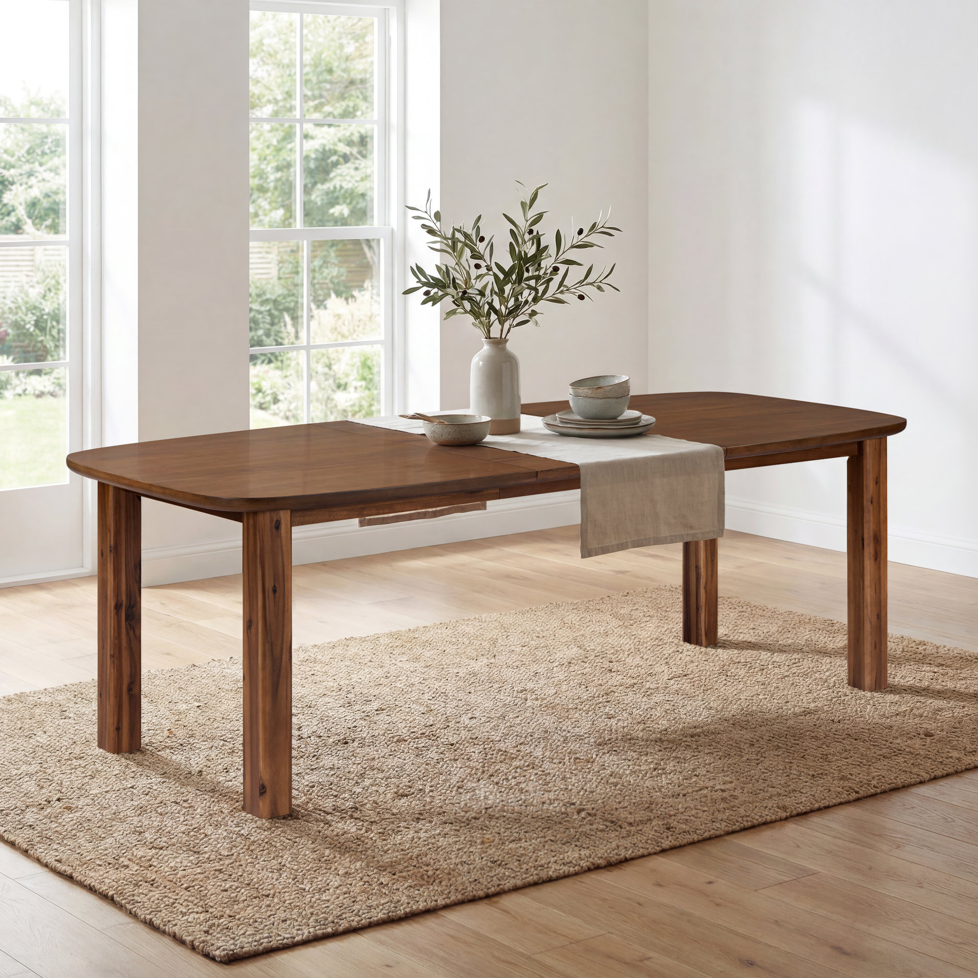 65-89" Solid Wood Extendable Dining Table