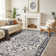 Machine Washable Non-Slip Oriental Black/Beige/Gray Area Rug