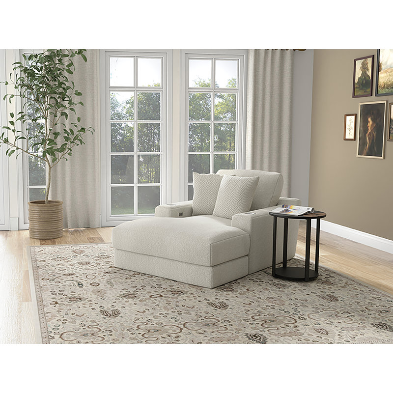 Fauteuil rembourré Choni, Mélange de polyester blanc