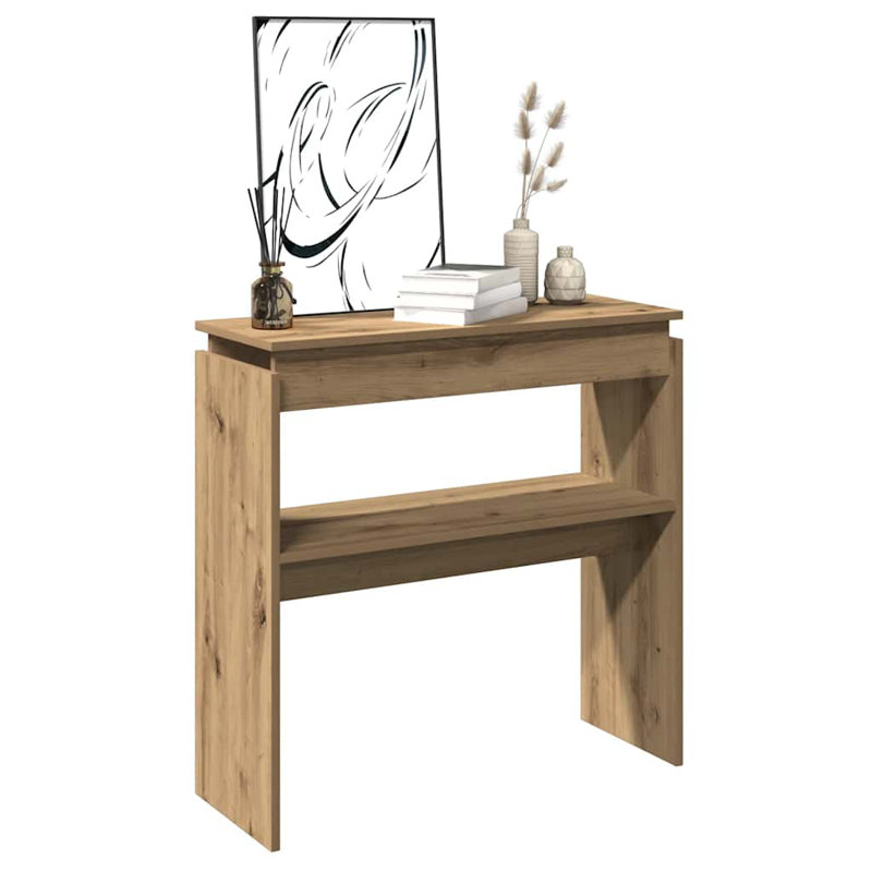 Console Table Engineered Wood Compact Storage, 31.5" H x 40.2" W x 11.8" D, Smoked oak