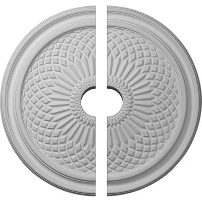 Médaillon de plafond Endurathane Trinity, DE 22 po x P 3 1/2 po x P 1 3/4 po (convient aux auvents jusqu'à 3 1/2 po), deux pièces, apprêté en usine